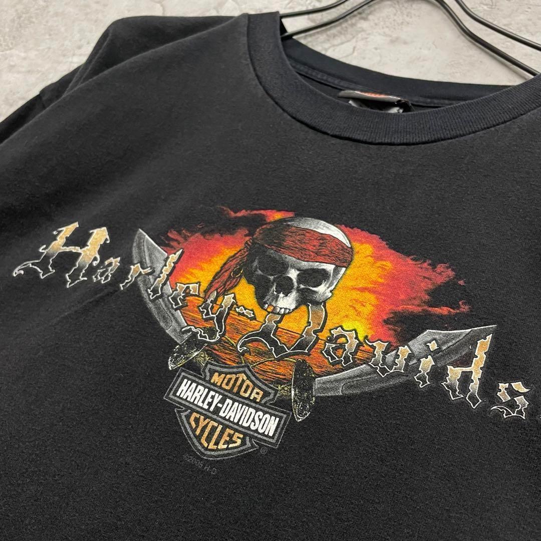 US古着◆ ハーレーダビッドソン Tシャツ スカルプリント メンズ2XL