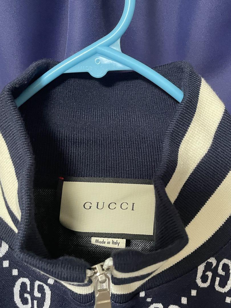 G*︎様 GUCCI GG ロゴパターン ジャケット ネイビー　M