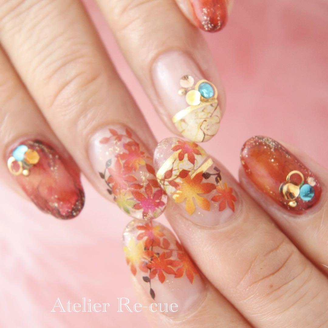 Amazon.co.jp: Chisafly ネイルシール 秋 紅葉 もみじ ネイル