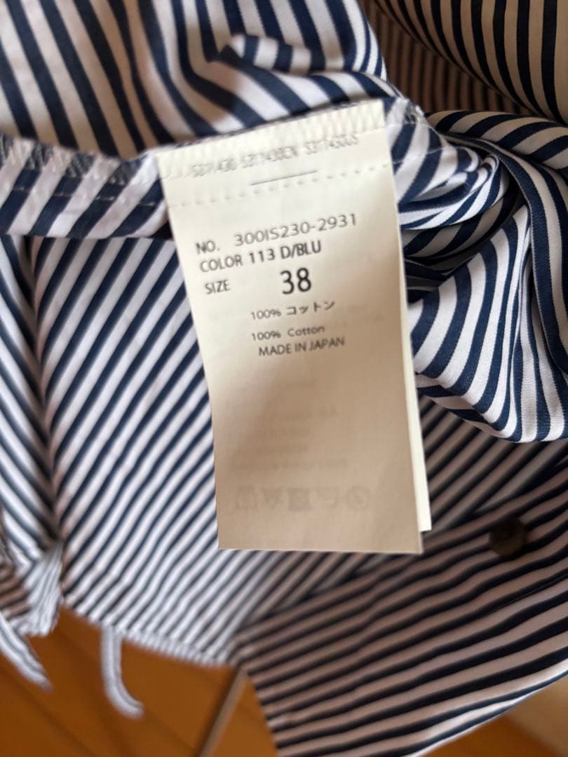 ENFÖLD ストライプ 五分袖シャツ 38