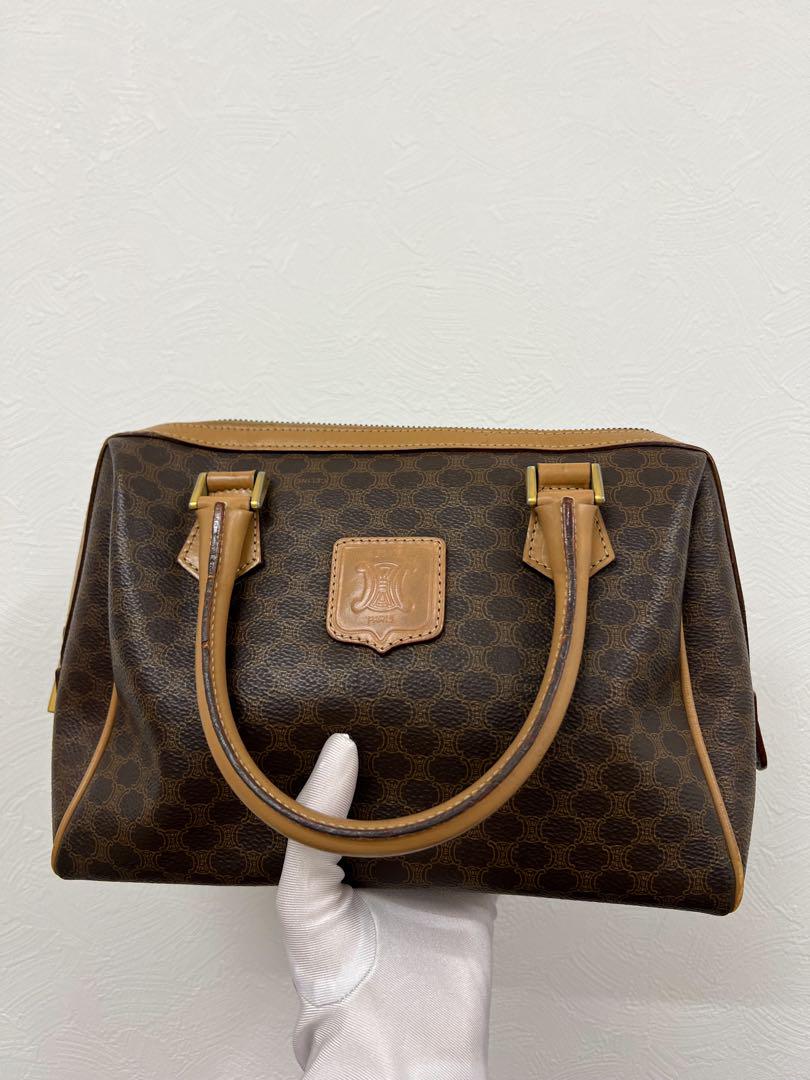 【CELINE セリーヌ】マカダム柄 ボストンバッグ ハンドバッグ ヴィンテージ