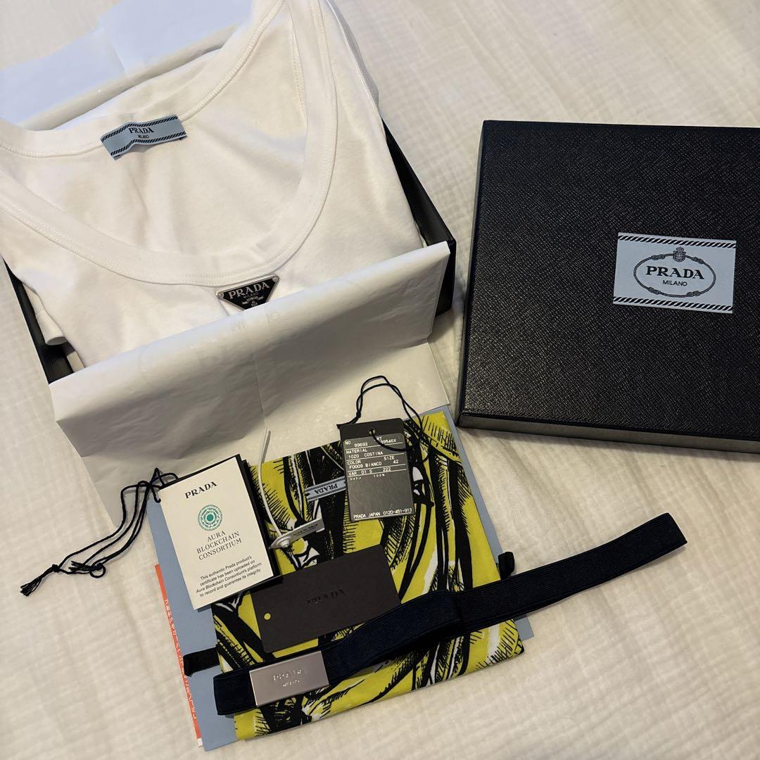 PRADA リブニット ジャージー タンクトップ 22AW】新作 リブニット ジャージー タンクトップ ◇プラダ