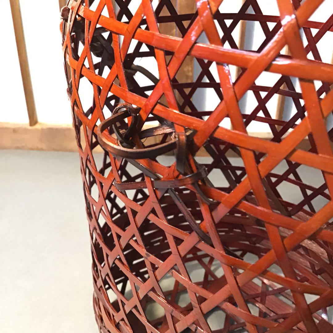 華道道具　花器　竹編花入　紙箱　S245TH