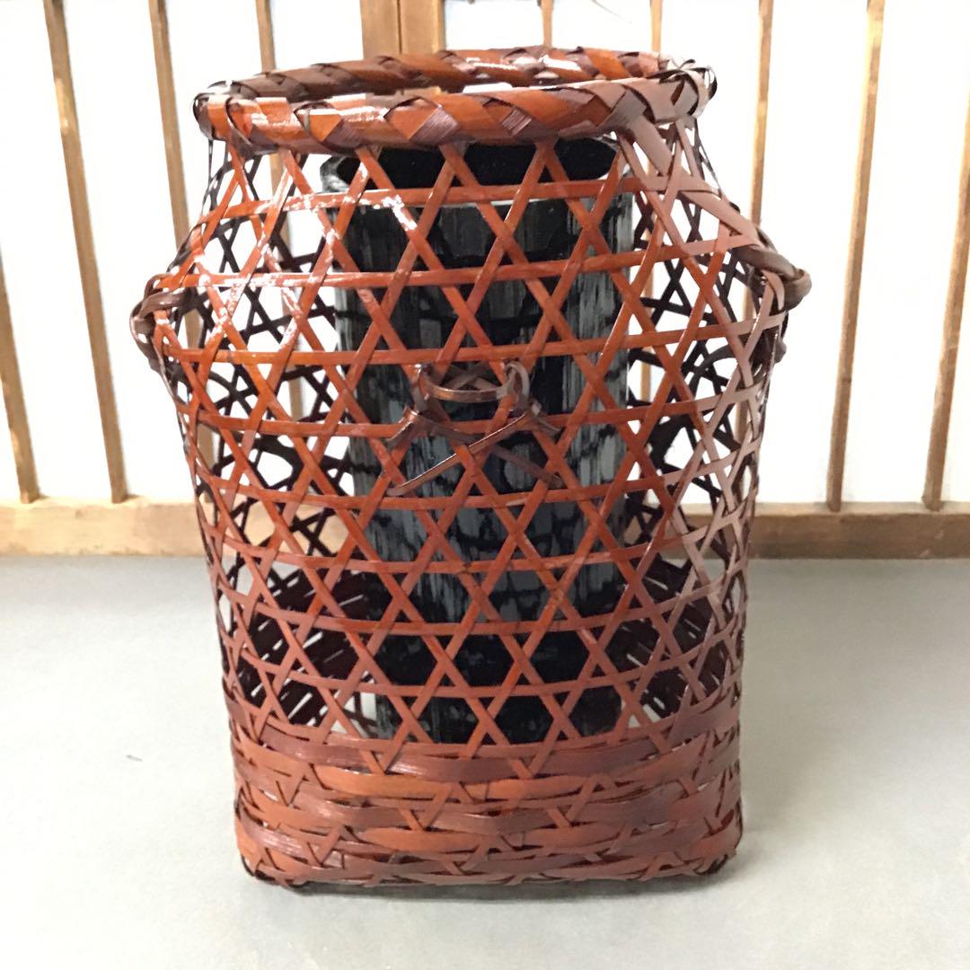 華道道具　花器　竹編花入　紙箱　S245TH