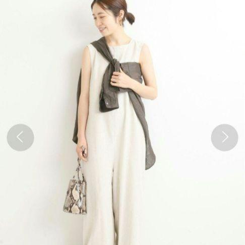 極美品◇イエナ IENA ドライツイルタンクオールインワン リネン混 36
