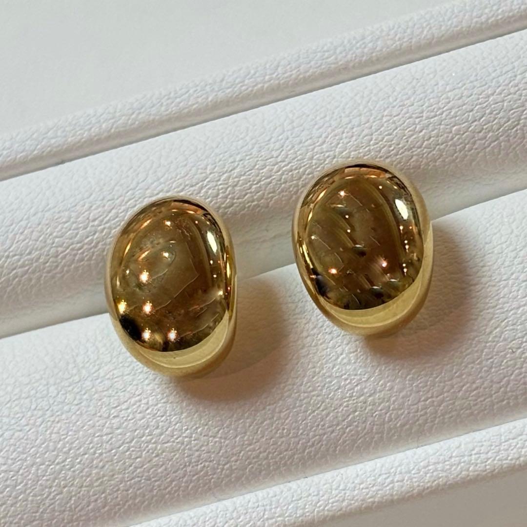 K18 金　ドロップピアス　オーバルピアス