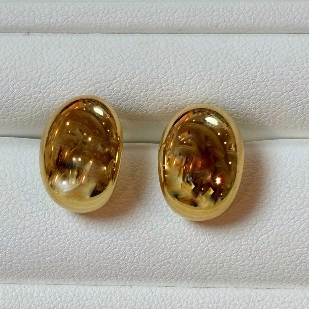 K18 金　ドロップピアス　オーバルピアス