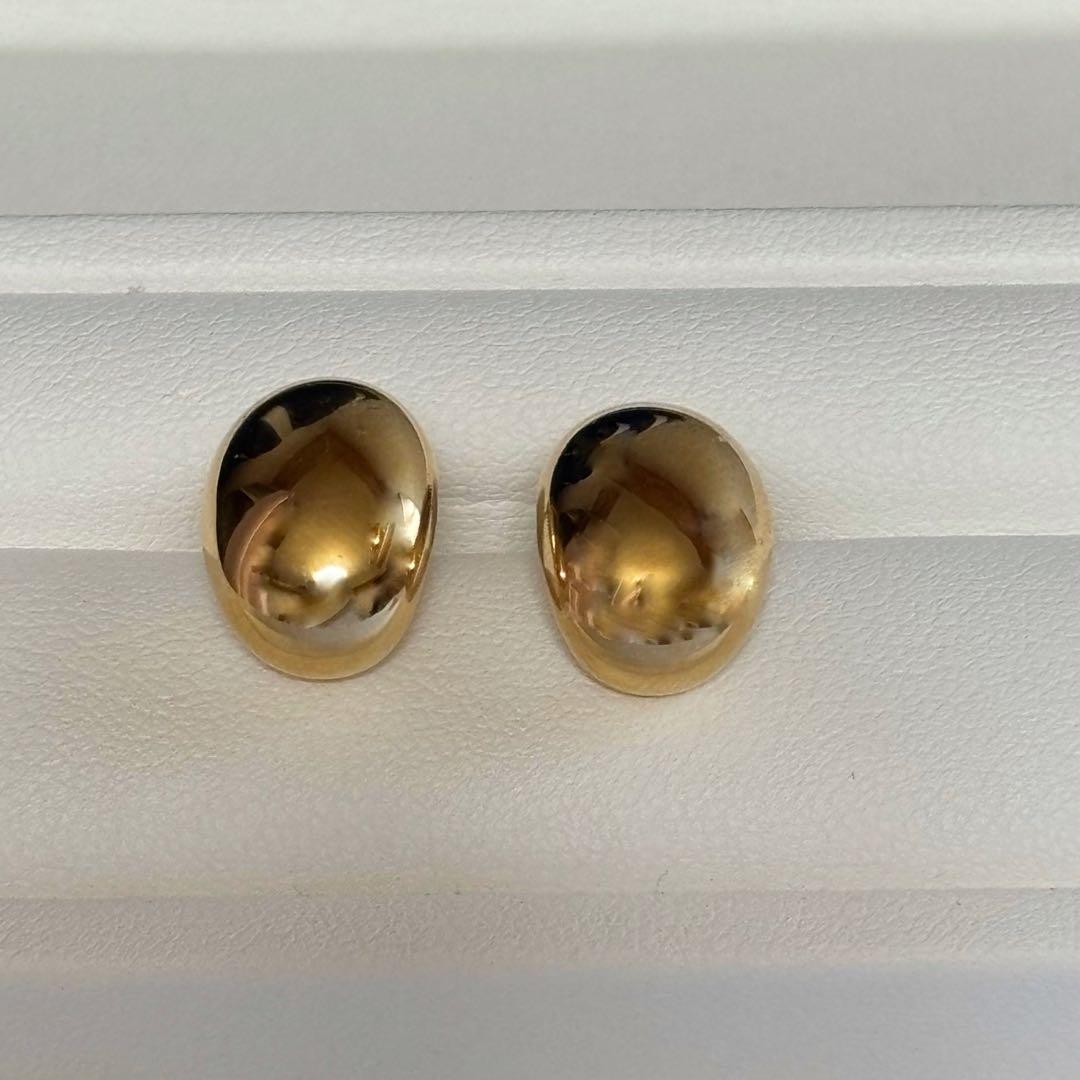 K18 金　ドロップピアス　オーバルピアス