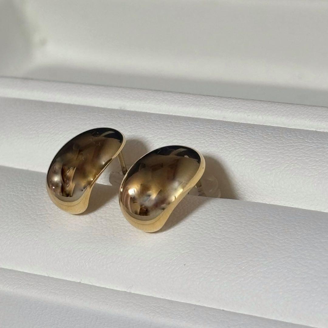 K18 金　ドロップピアス　オーバルピアス