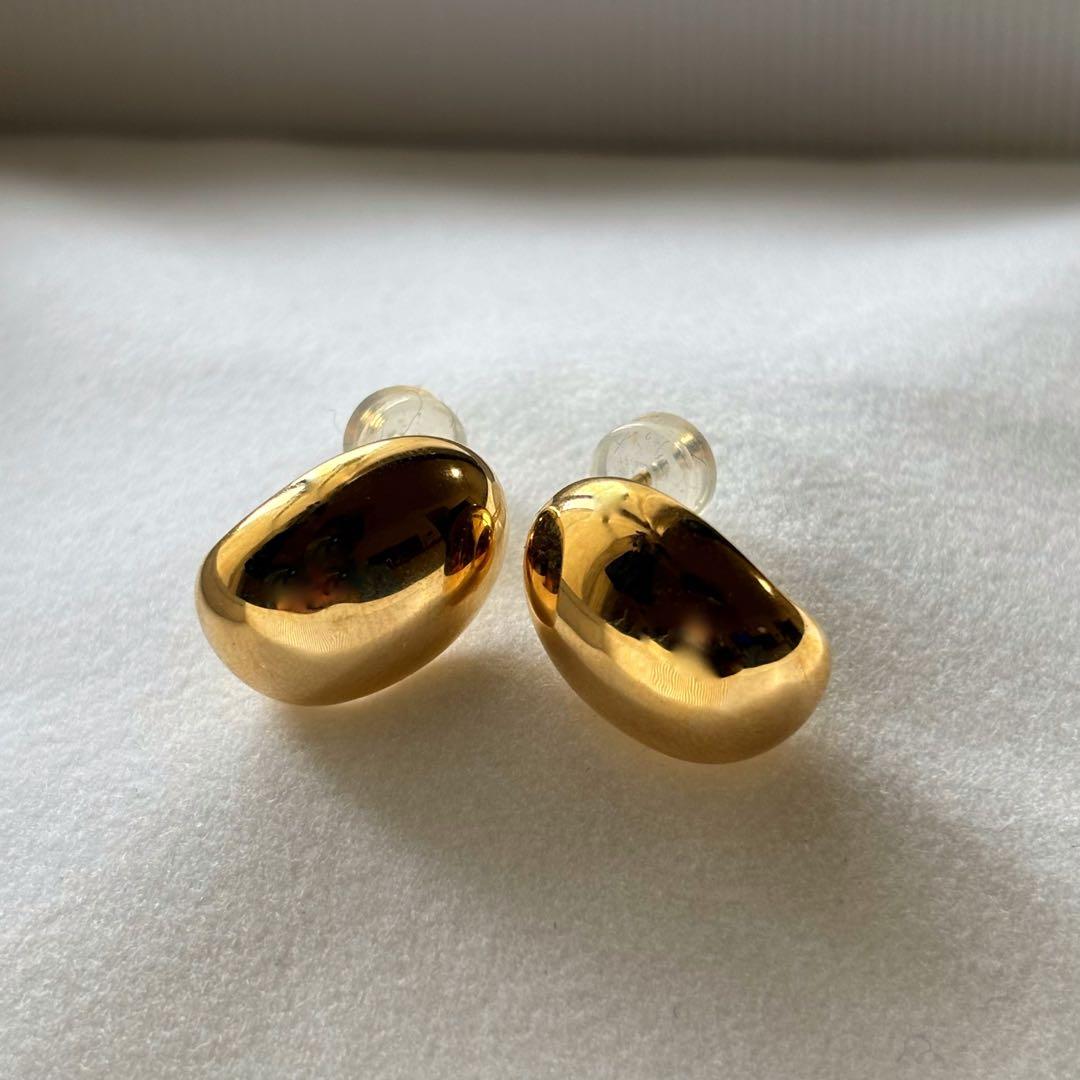 K18 金　ドロップピアス　オーバルピアス