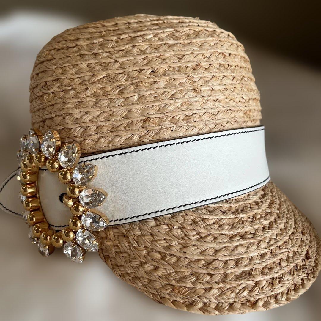 miu miu ストローハット MサイズMIU MIU