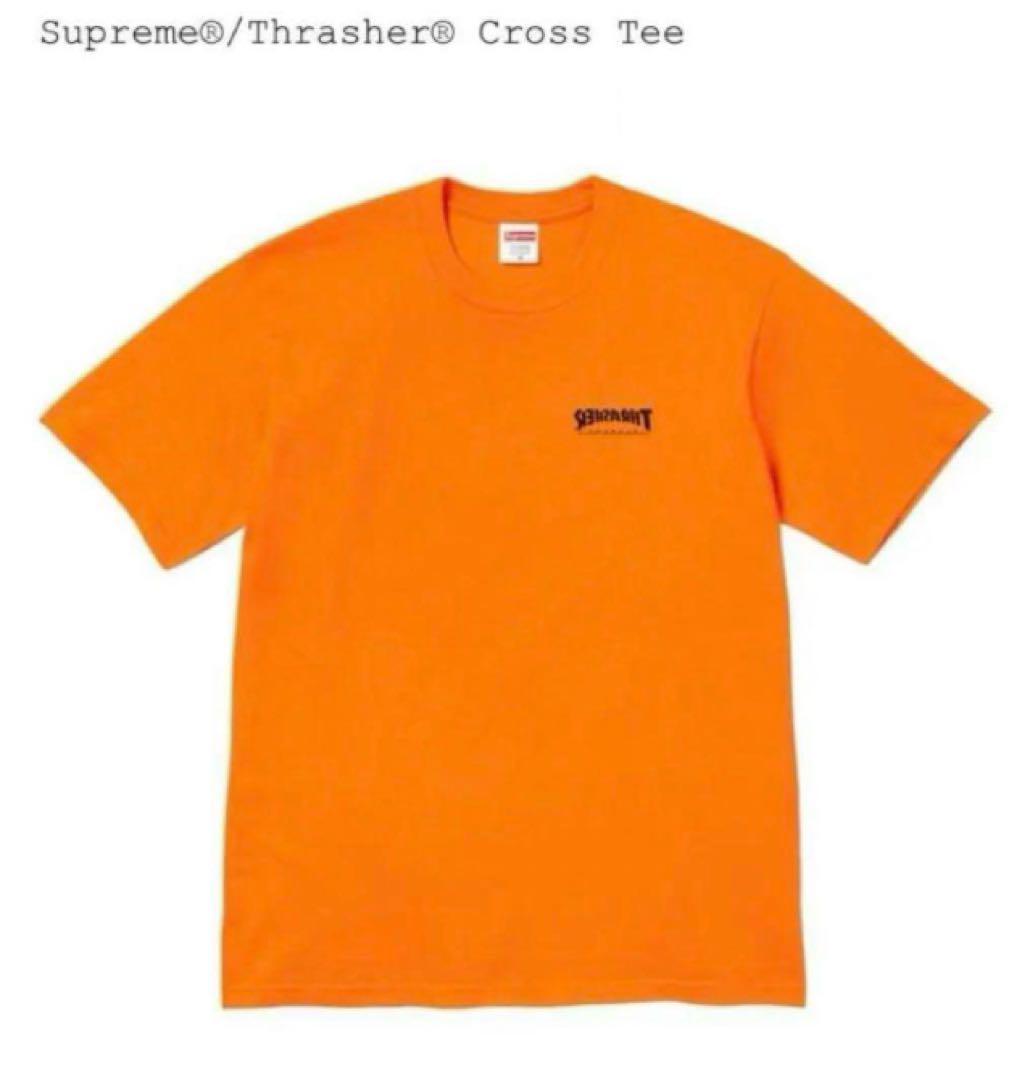 トップス Supreme x Thrasher Cross Tee orange L