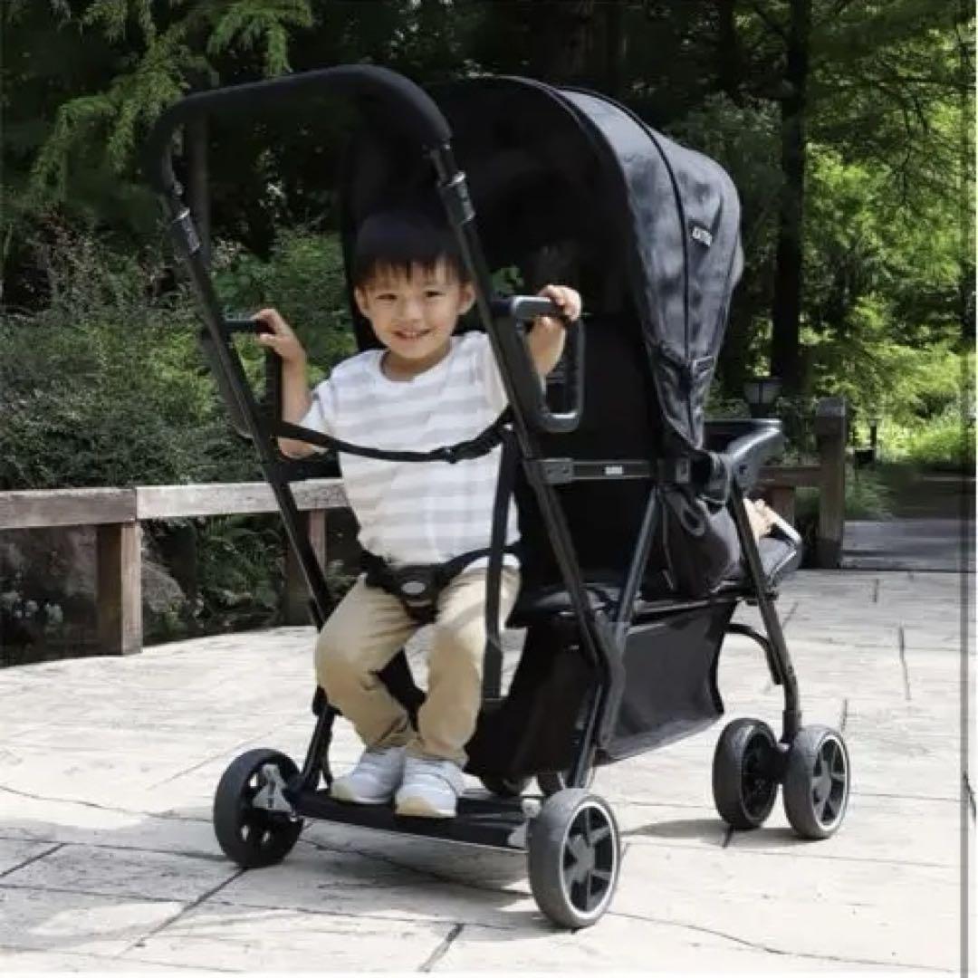 KATOJI 二人でゴー リアシート付き 二人用ベビーカー ブラック