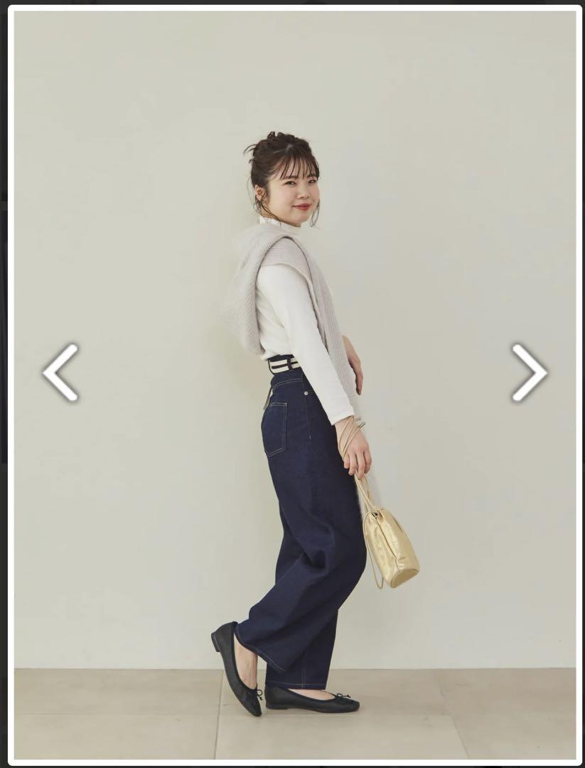 COHINA ラメコクーンデニムパンツ　ダークインディゴ　short-S