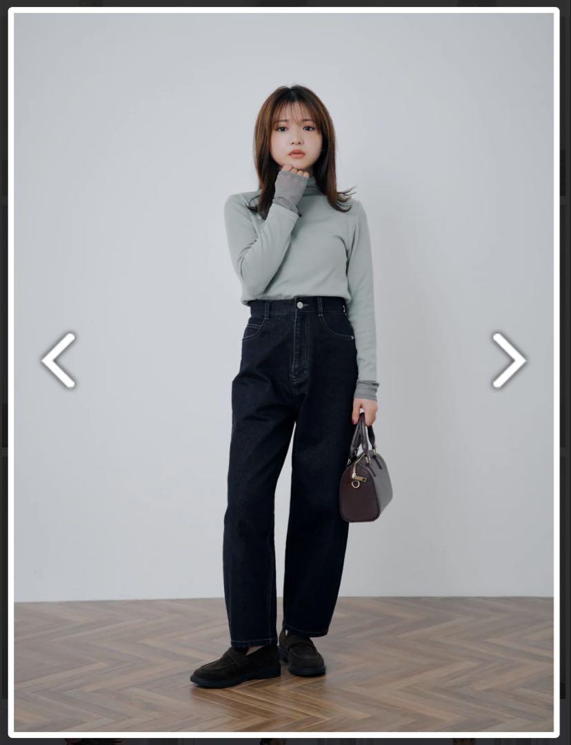 COHINA ラメコクーンデニムパンツ　ダークインディゴ　short-S