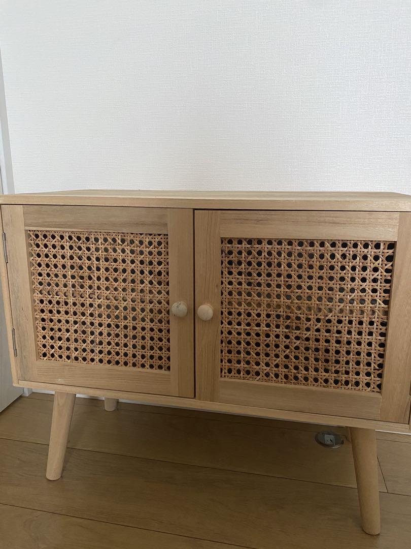 値下げしました、値下げ不可　完売品✨salut! ラタン風キャビネット 美品