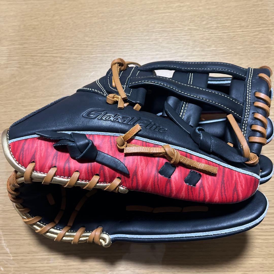 Mizuno Global Elite 軟式グローブ 黒/赤 - メルカリ
