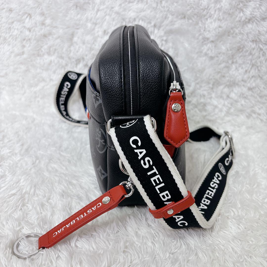美品 カステルバジャック ショルダーバッグ 総柄 レザー