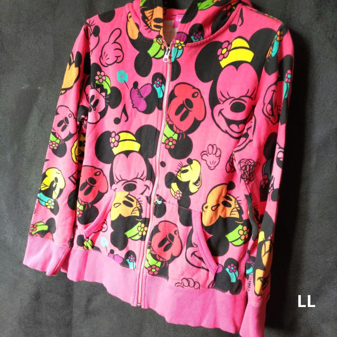 〚DISNEY〛LL✵フードパーカー✵トレーナー✵ピンク✵未使用品近い✵