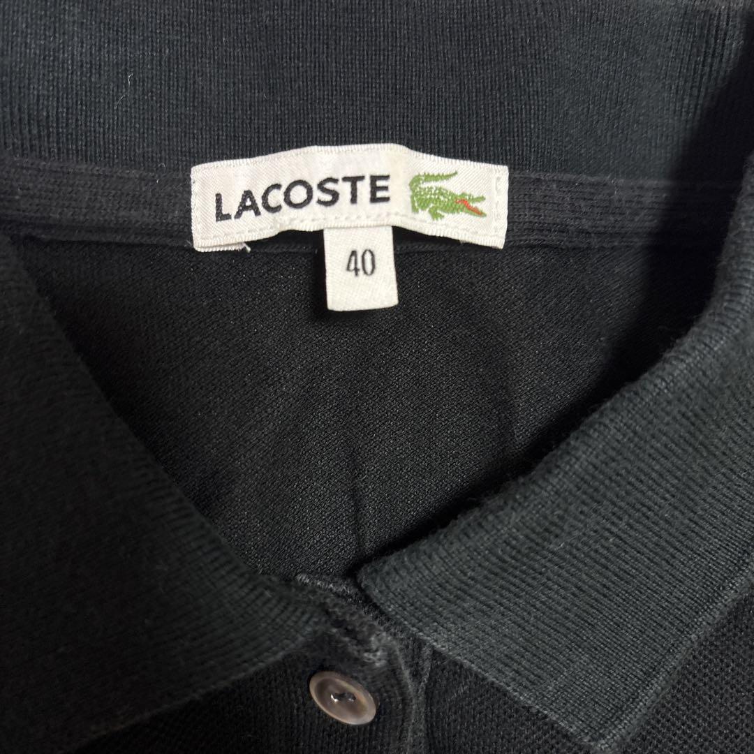 LACOSTE ブラック ポロワンピース 40