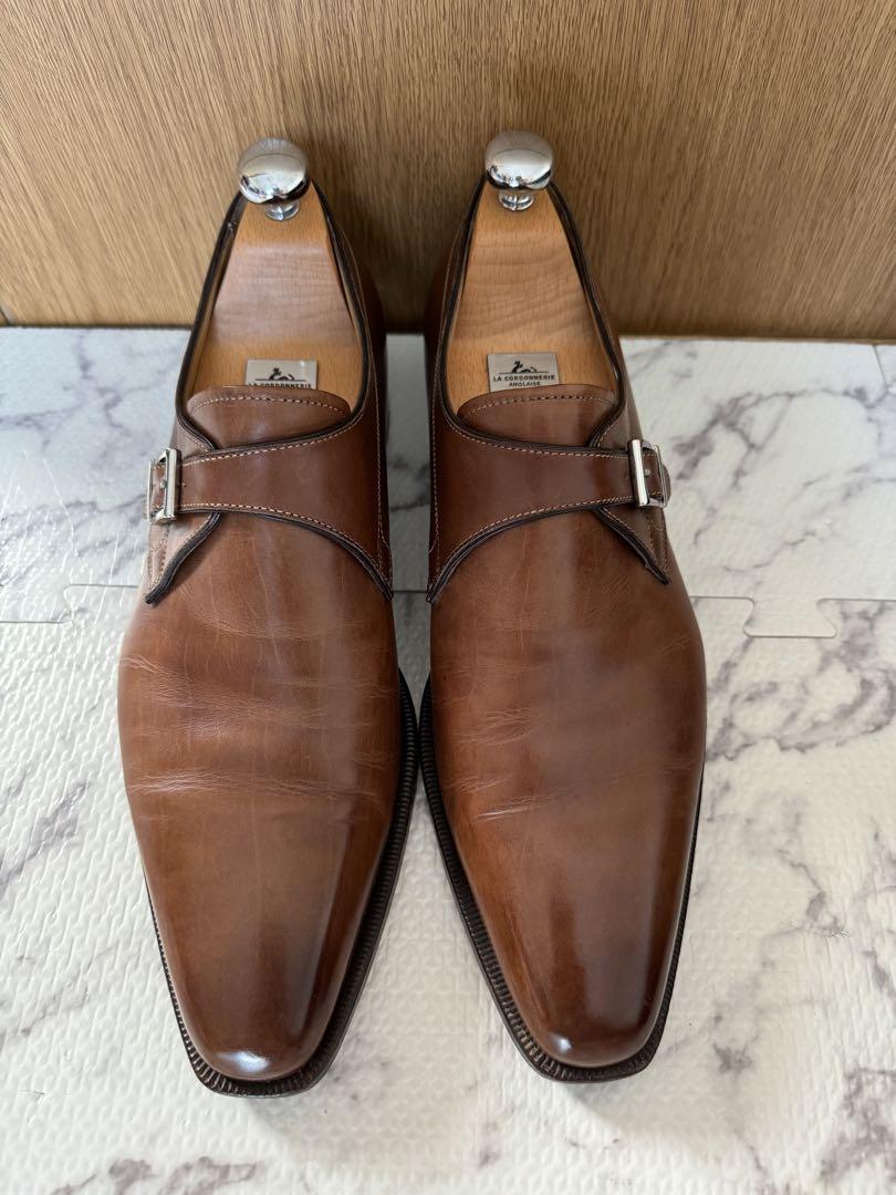 値下げ サントーニ Santoni シングルモンク ブラウン サイズ6