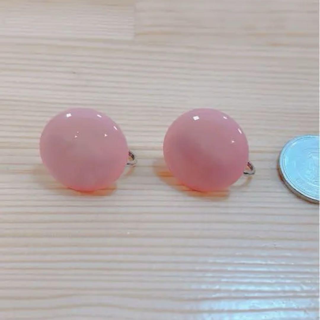 ピンクオパール クリップ式ピアス&ネックレス ピアスは約1.5cm