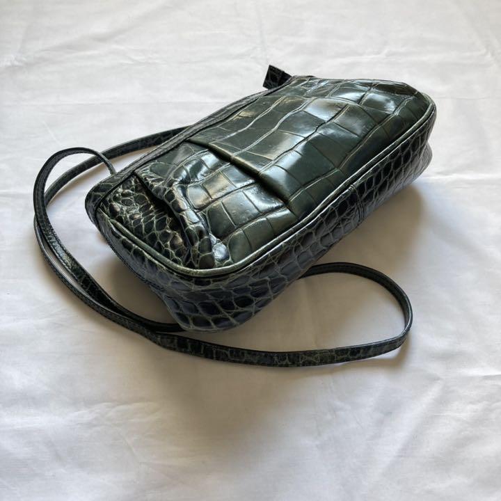 新作登場2022 高級感 FURLA ショルダーバッグ グリーン クロコ型押し 鍵ストラップ JjRq4-m57714879289 定番NEW