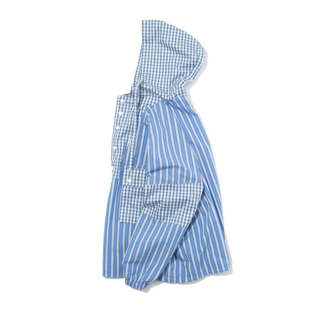 F/CE.　PANELLED HOODIE SHIRT ブルー　L