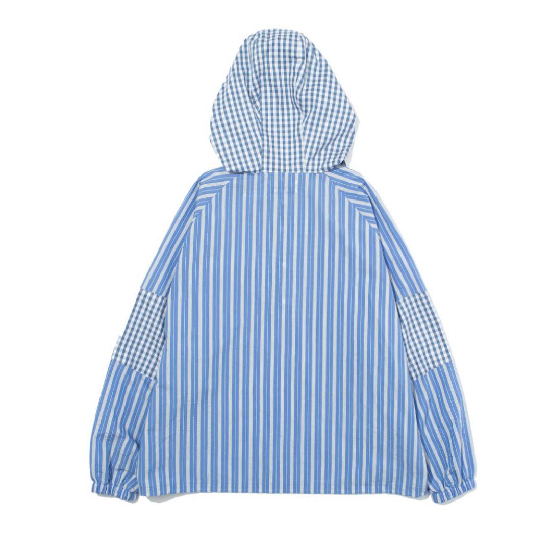 F/CE.　PANELLED HOODIE SHIRT ブルー　L