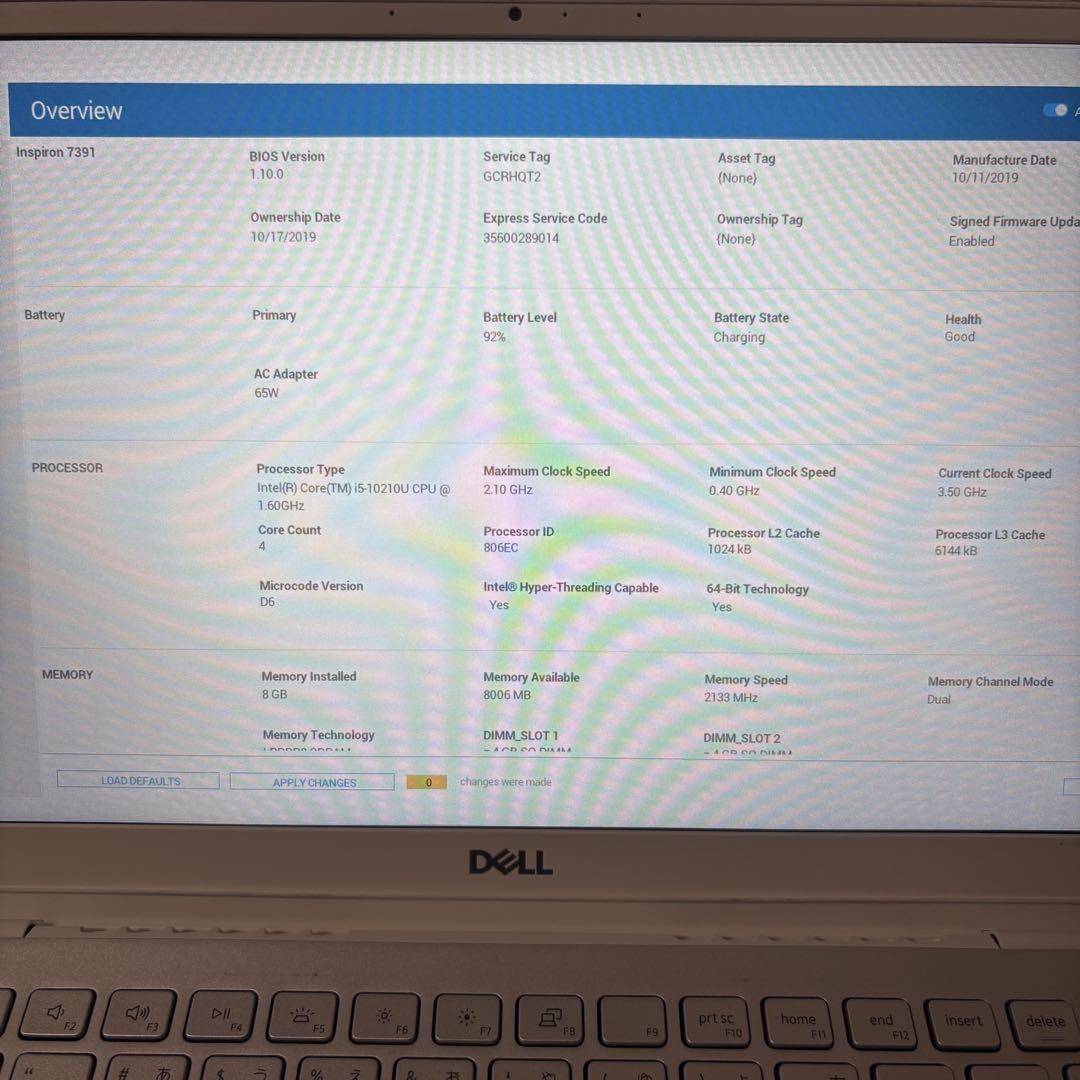 その他ノートPC本体 DELL Inspiron 13 7391 Core i5 8GB 2019