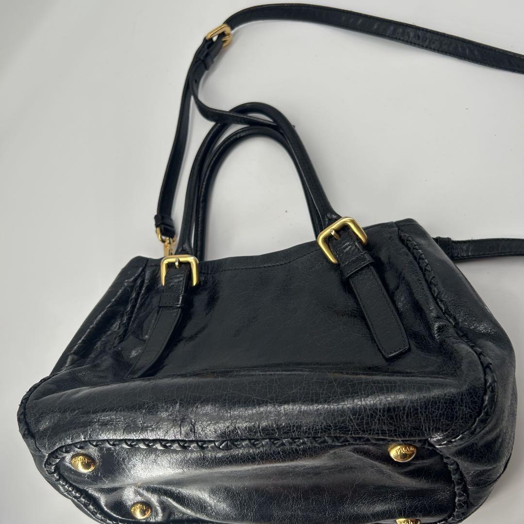 良品✨PRADA リボン ハンド ショルダーバッグ 2way ヴィッテロ