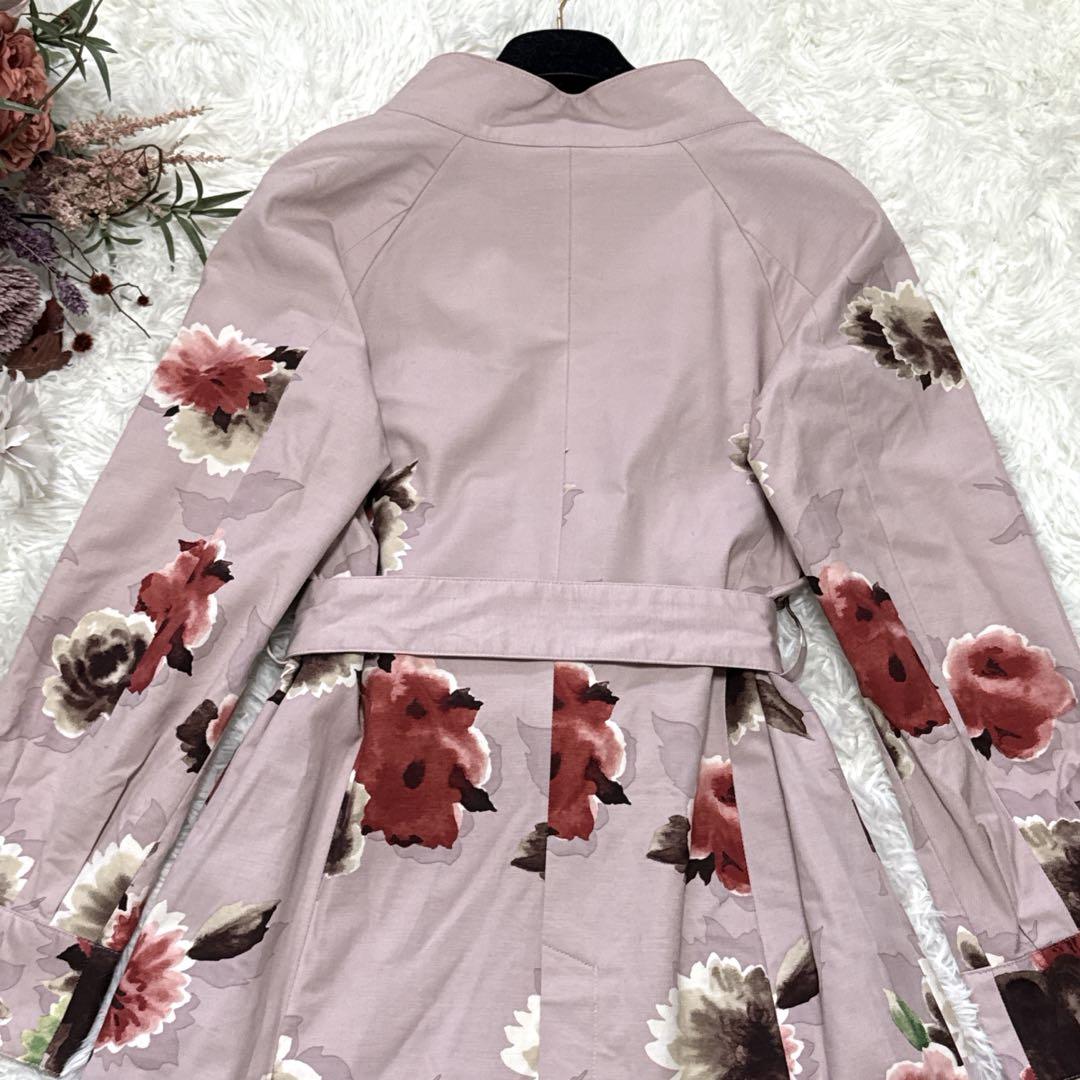 【美品】TOCCA 花柄 スプリング　トレンチコート ベルト付き ピンク