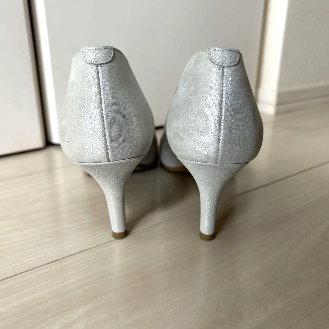 DIANA パンプス　6.5cmヒール　サイズ23.5cm シルバー