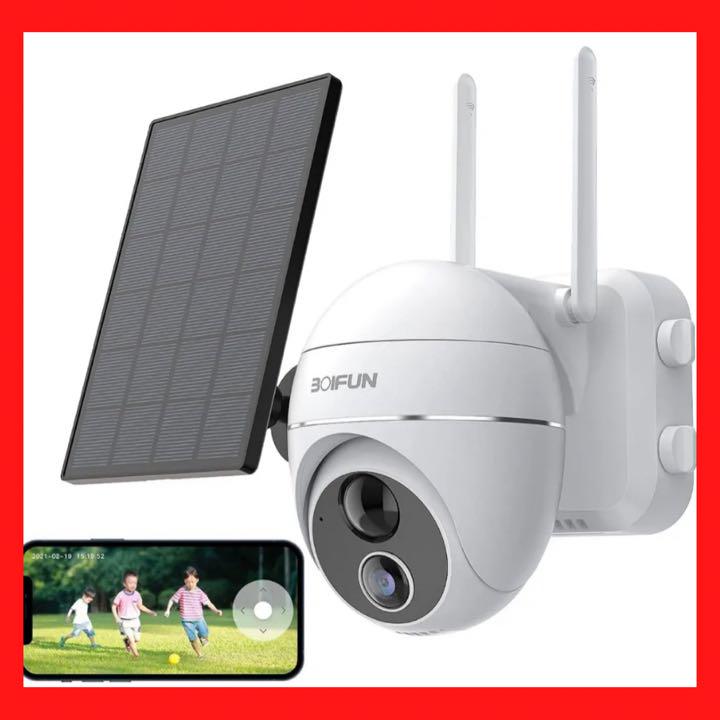 防犯カメラ 屋外 ソーラー WiFi強化 360°全方位視野 高解像度