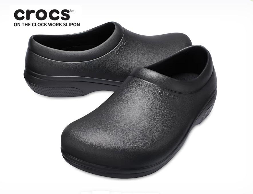 crocs ON THE CLOCK WORK SLIPON ブラック