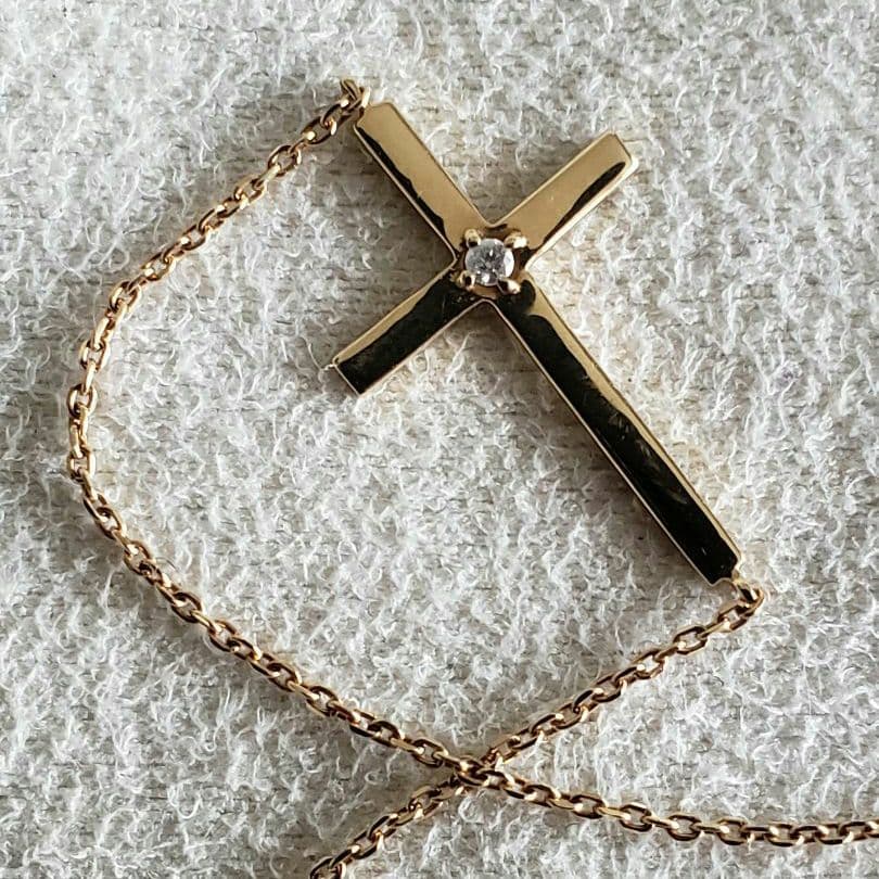 キナリ・ベージュ クロス♡人気【コンアフェット】K10 十字架 クロス