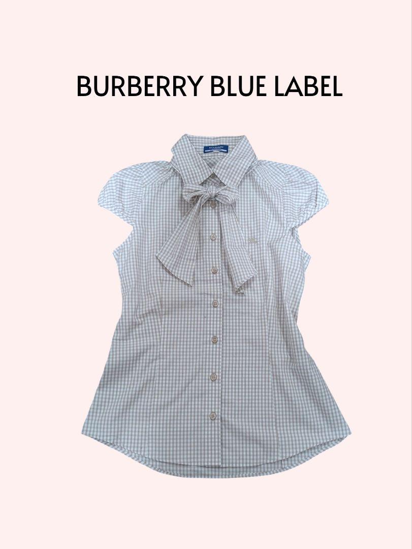 【50％OFF】 ホース バーバリーブルーレーベル ボウタイ ブラウス リボン トップス