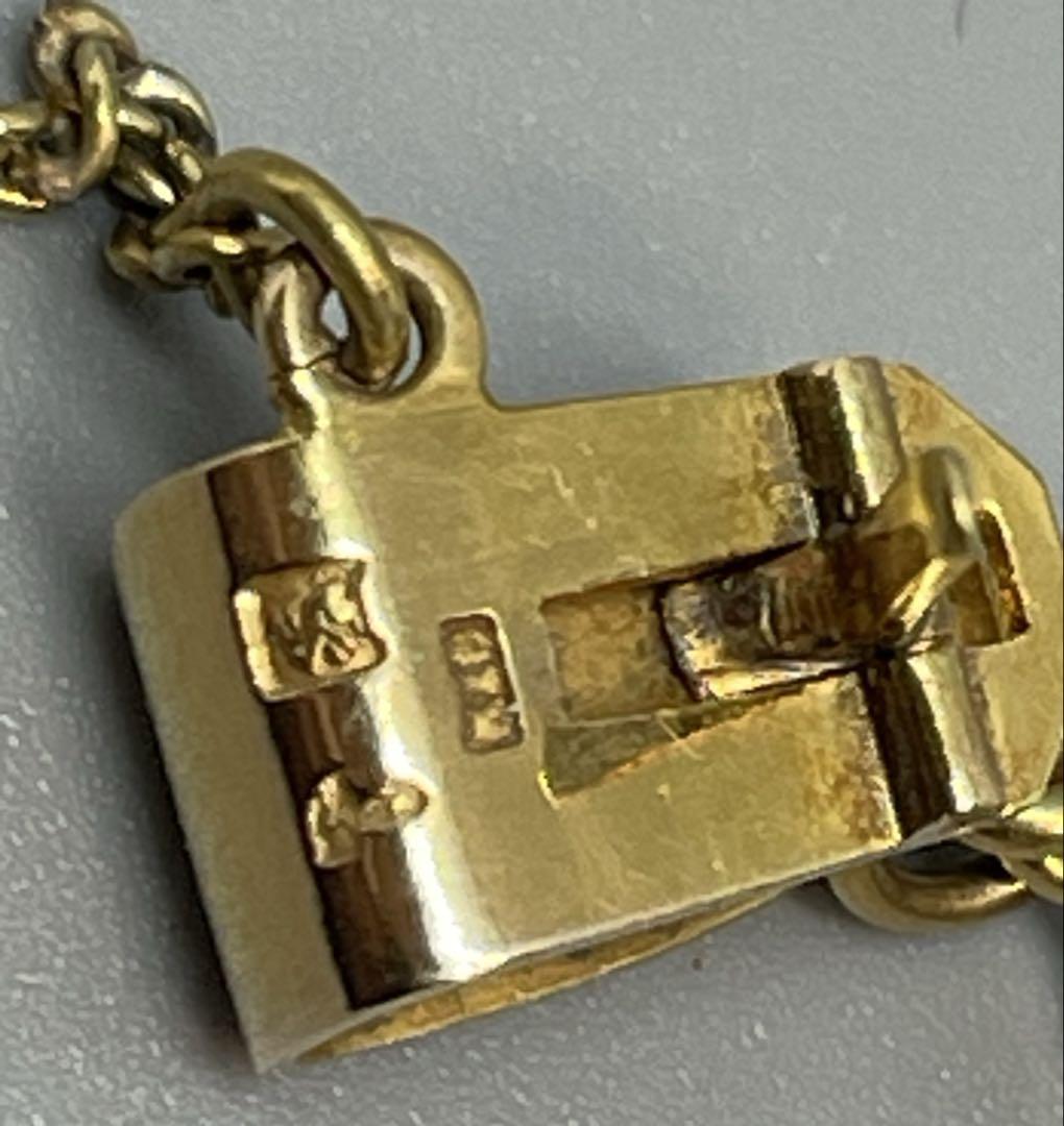 K18製の金細工　懐中時計用ブローチ？