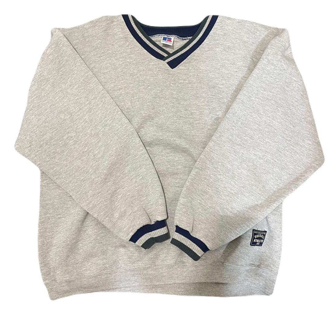 RUSSELL ATHLETIC usa製　スウェット リブライン　Vネック