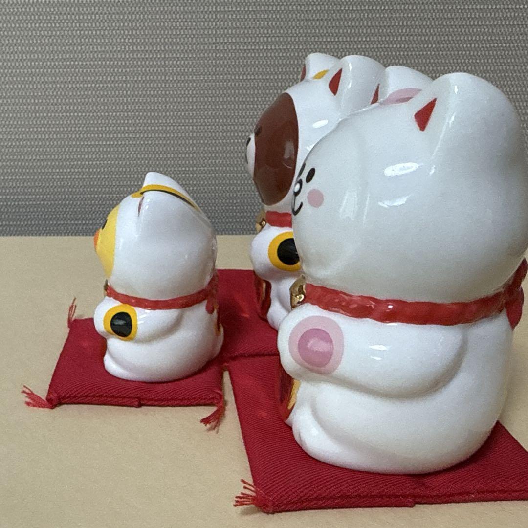 ３体セット（座布団付き）LINE FRIENDS 招き猫ブラウン、コニー、サリー 3体セット（座布団付き）LINE FRIENDS 招き猫ブラウン、コニー