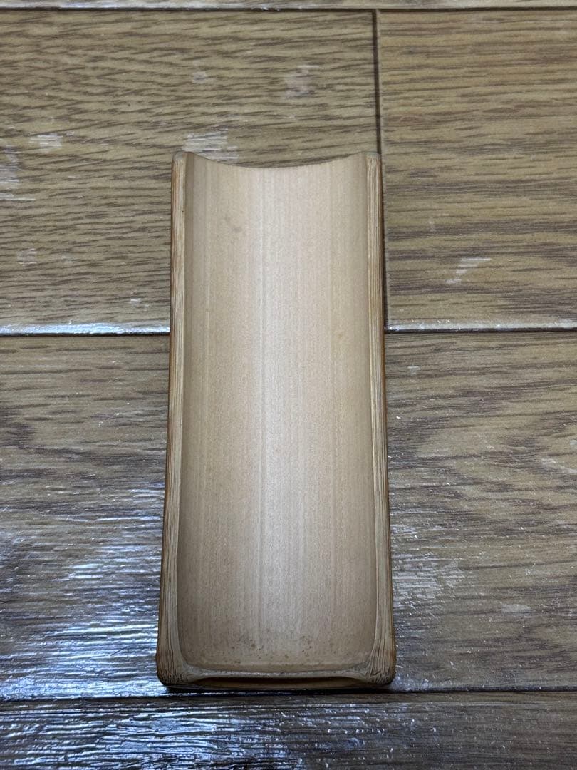 【骨董品】 竹製仙媒「雨山」　應心作（銘あり）桐箱付