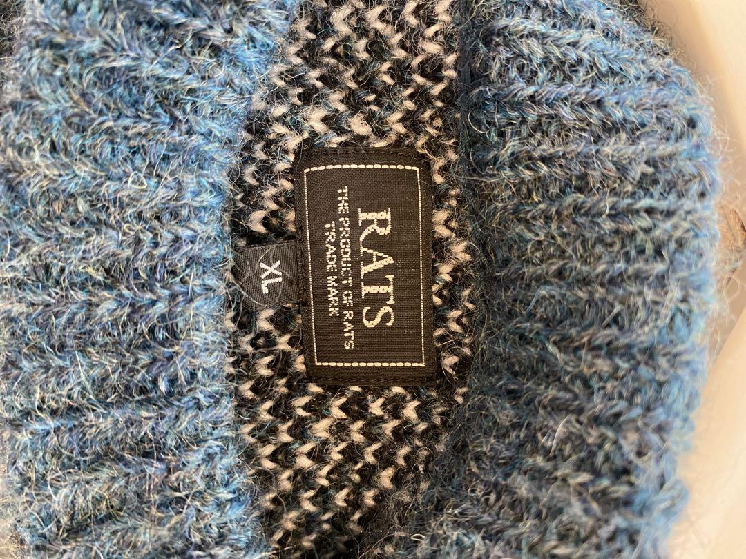 ラッツ　ニット　Rats CHECK MOHAIR CREW NECK KNIT