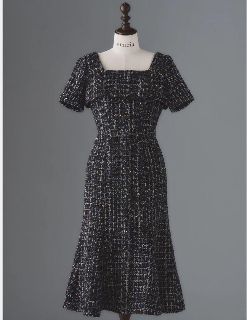 エミリアウィズ　Camellia lady tweed one-piece
