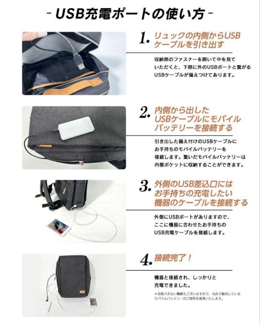 【未使用】NORDACE 軽量デイリー多機能リュック　バックパック　ダークグレー