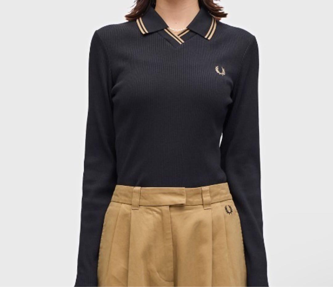 フレッドペリー レディースポロシャツ Twin Tipped Ribbed