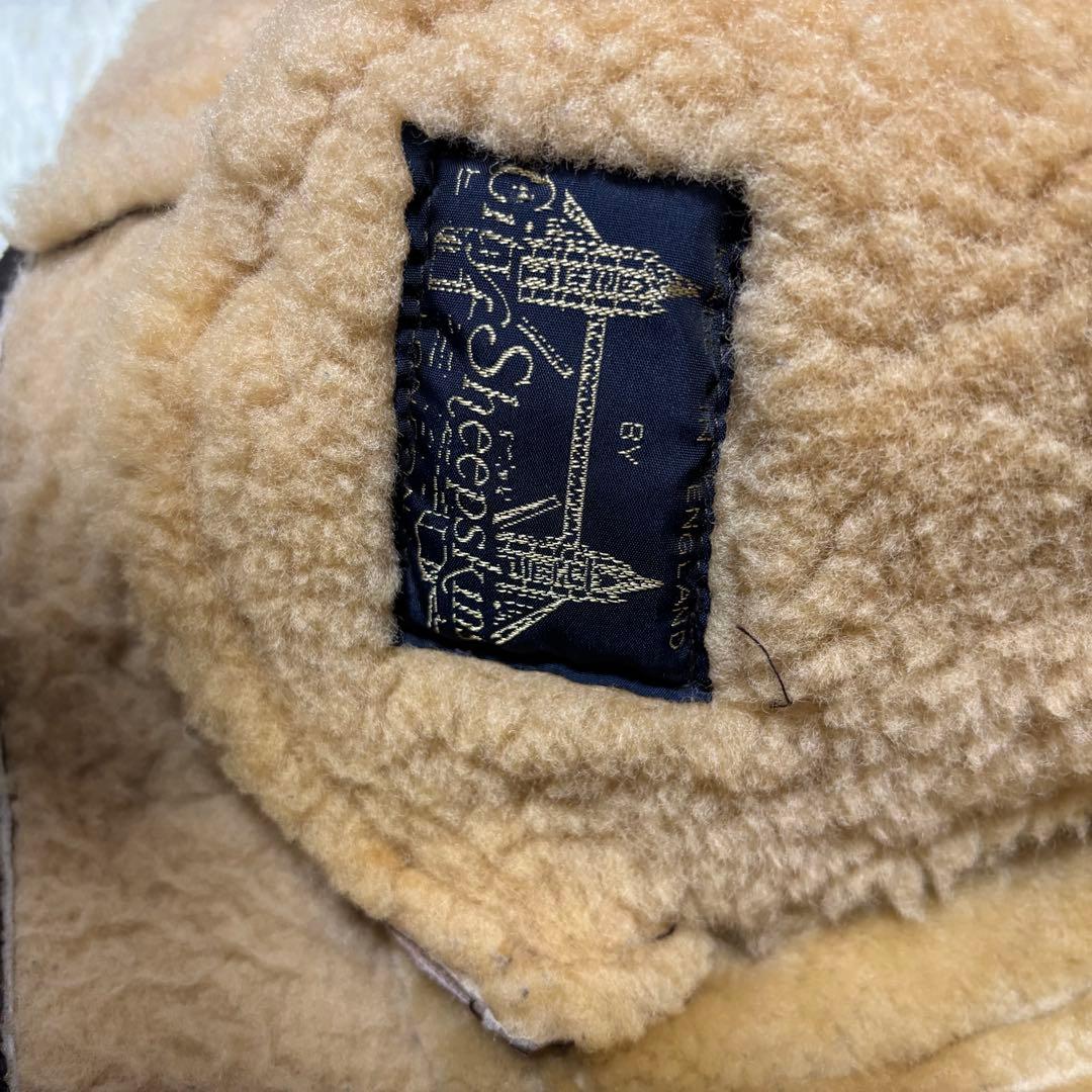 美品✨リアルムートン シープスキン レザー ボアブルゾン ブラウン B-3 美品✨リアルムートン シープスキン レザー ボアブルゾン ブラウン B-3