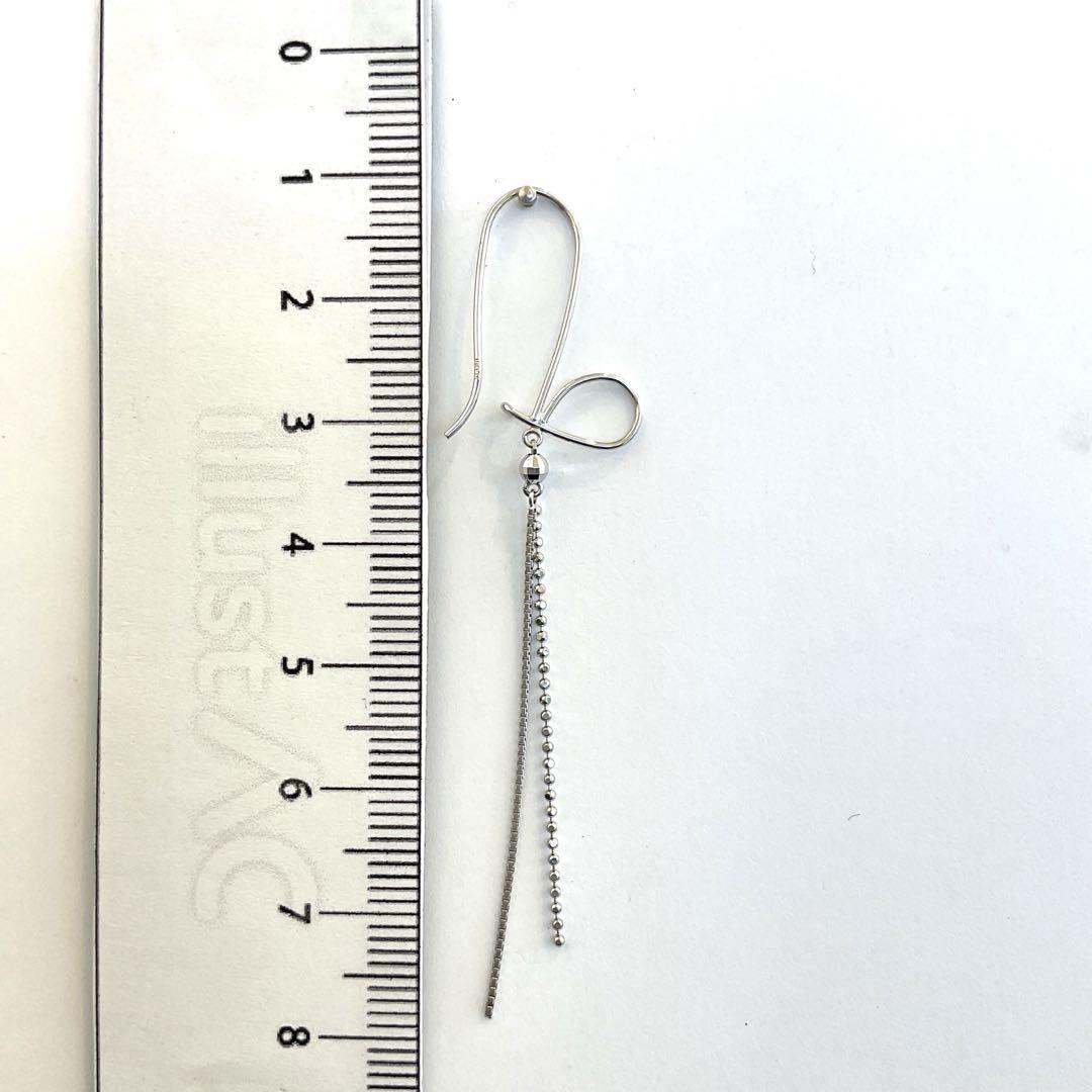 K14WG(ホワイトゴールド)フックチェーン片方ピアス新品 アクセサリー