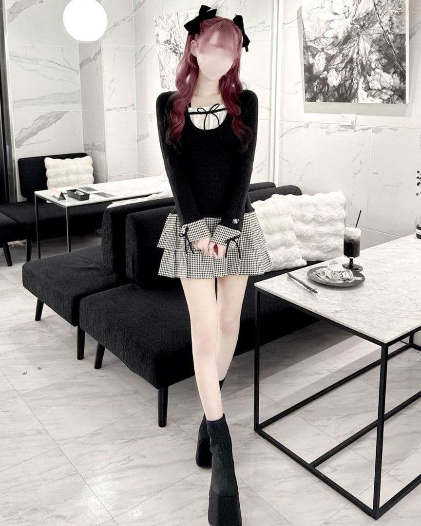 ミシェルマカロン ハニーミュウ 千鳥プリーツドッキングワンピース フリーサイズ ミシェルマカロン ハニーミュウ 千鳥プリーツドッキングワンピース フリーサイズ