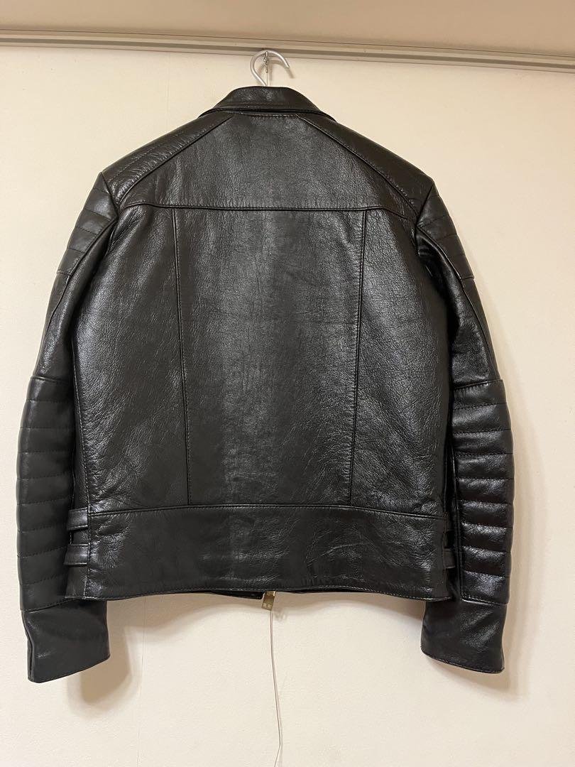BLACKMEANS 黒 レザー ダブルライダースジャケット　サイズ４