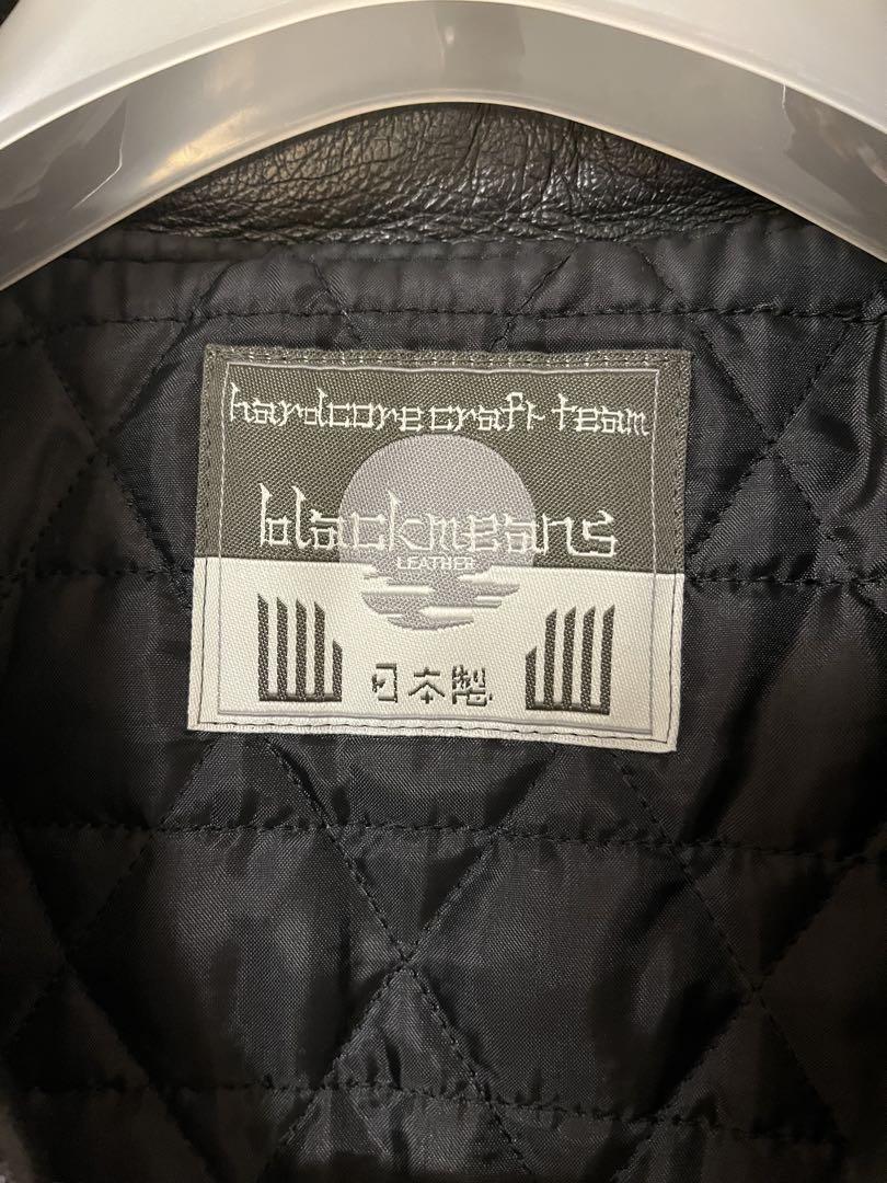 BLACKMEANS 黒 レザー ダブルライダースジャケット　サイズ４